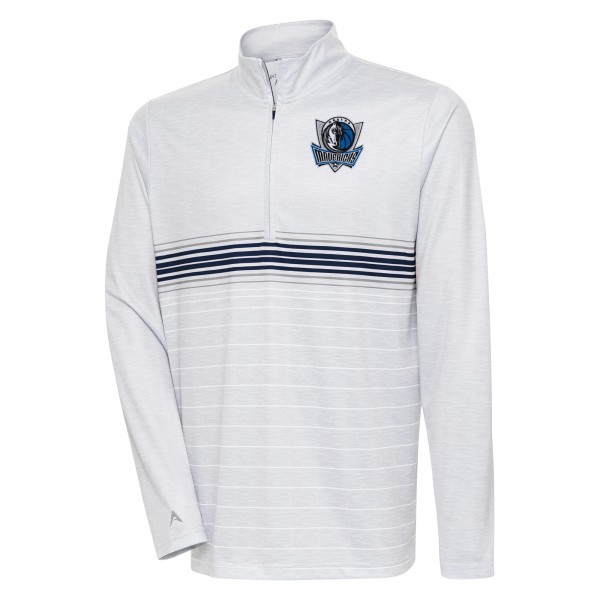 Кофта на короткой молнии Dallas Mavericks Antigua Bullseye - Heather Gray/Navy