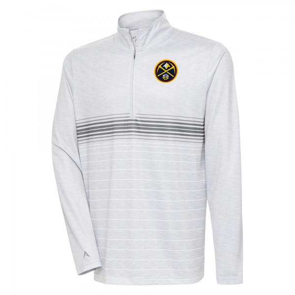 Кофта на короткой молнии Denver Nuggets Antigua Bullseye - Heather Gray/Steel
