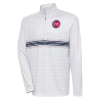 Кофта на короткой молнии Detroit Pistons Antigua Bullseye - Heather Gray/Navy