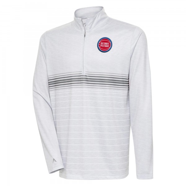 Кофта на короткой молнии Detroit Pistons Antigua Bullseye - Heather Gray/Steel