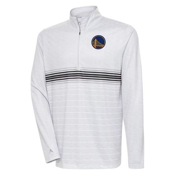 Кофта на короткой молнии Golden State Warriors Antigua Bullseye - Heather Gray/Black