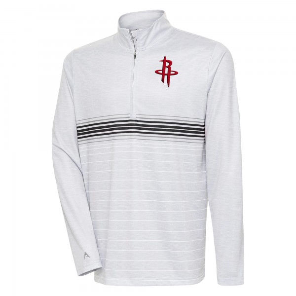 Кофта на короткой молнии Houston Rockets Antigua Bullseye - Heather Gray/Black
