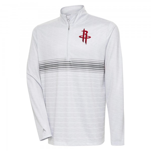Кофта на короткой молнии Houston Rockets Antigua Bullseye - Heather Gray/Silver