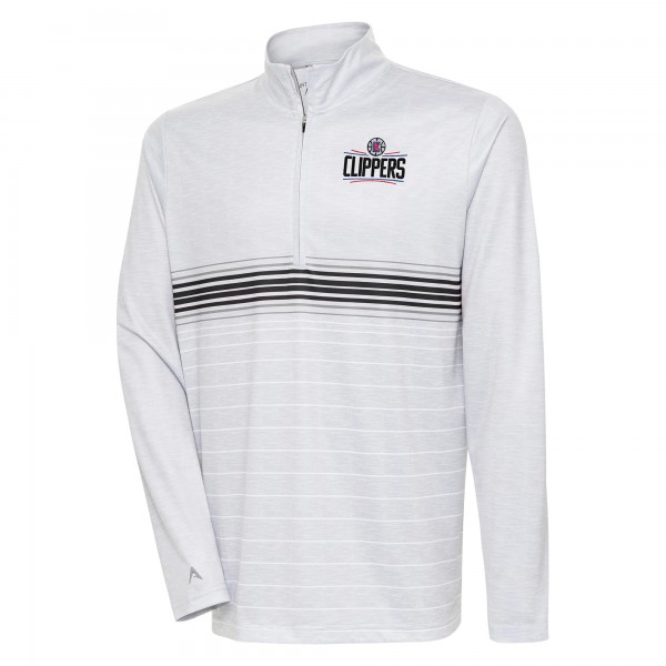 Кофта на короткой молнии LA Clippers Antigua Bullseye - Heather Gray/Black