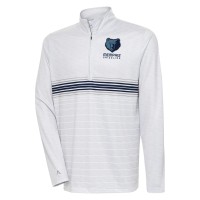 Кофта на короткой молнии Memphis Grizzlies Antigua Bullseye - Heather Gray/Navy