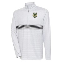 Кофта на короткой молнии Milwaukee Bucks Antigua Bullseye - Heather Gray/Black