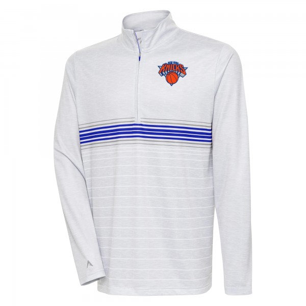 Кофта на короткой молнии New York Knicks Antigua Bullseye - Heather Gray/Royal