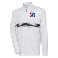 Кофта на короткой молнии Philadelphia 76ers Antigua Bullseye - Heather Gray/Black
