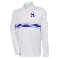 Кофта на короткой молнии Philadelphia 76ers Antigua Bullseye - Heather Gray/Royal
