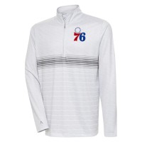 Кофта на короткой молнии Philadelphia 76ers Antigua Bullseye - Heather Gray/Steel