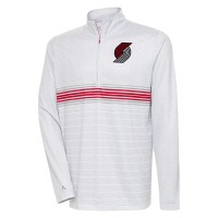 Кофта на короткой молнии Portland Trail Blazers Antigua Bullseye - Heather Gray/Red