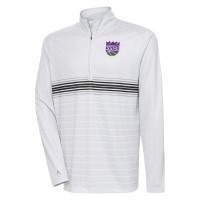 Кофта на короткой молнии Sacramento Kings Antigua Bullseye - Heather Gray/Black