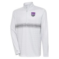 Кофта на короткой молнии Sacramento Kings Antigua Bullseye - Heather Gray/Steel