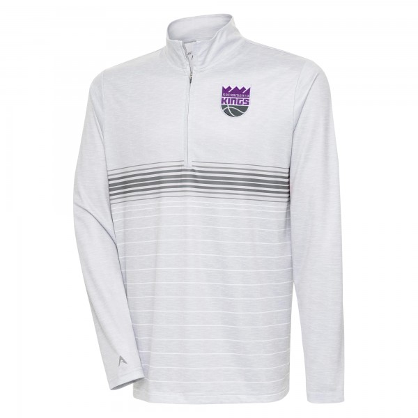 Кофта на короткой молнии Sacramento Kings Antigua Bullseye - Heather Gray/Steel