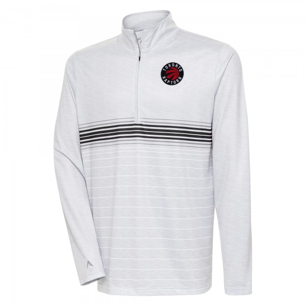 Кофта на короткой молнии Toronto Raptors Antigua Bullseye - Heather Gray/Black