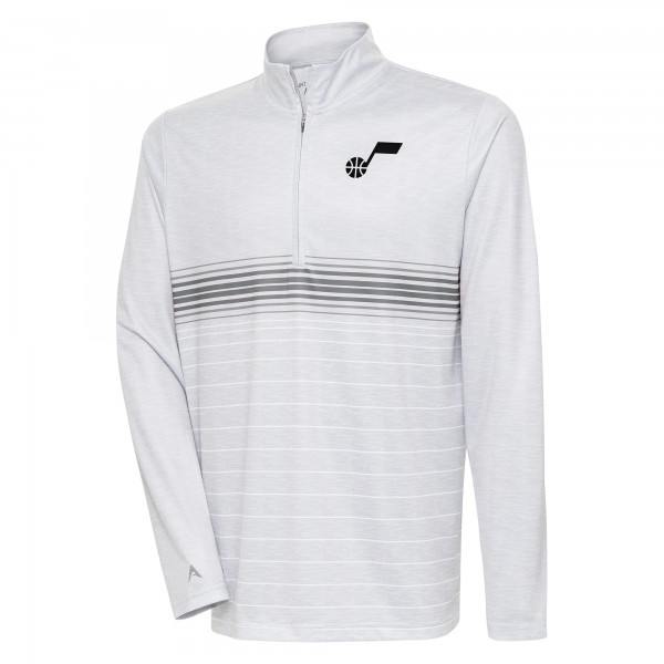 Кофта на короткой молнии Utah Jazz Antigua Bullseye - Heather Gray/Steel