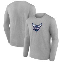 Футболка с длинным рукавом Charlotte Hornets Gray Primary Team Logo