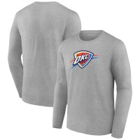 Футболка с длинным рукавом Oklahoma City Thunder Gray Primary Team Logo