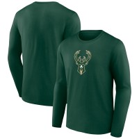 Футболка с длинным рукавом Milwaukee Bucks Primary Team Logo - Hunter Green