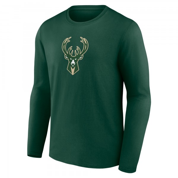 Футболка с длинным рукавом Milwaukee Bucks Primary Team Logo - Hunter Green
