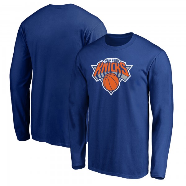 New York Knicks Blue Primary Team Logo Long Sleeve T-Shirt