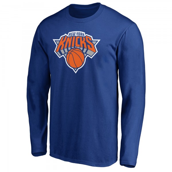 New York Knicks Blue Primary Team Logo Long Sleeve T-Shirt