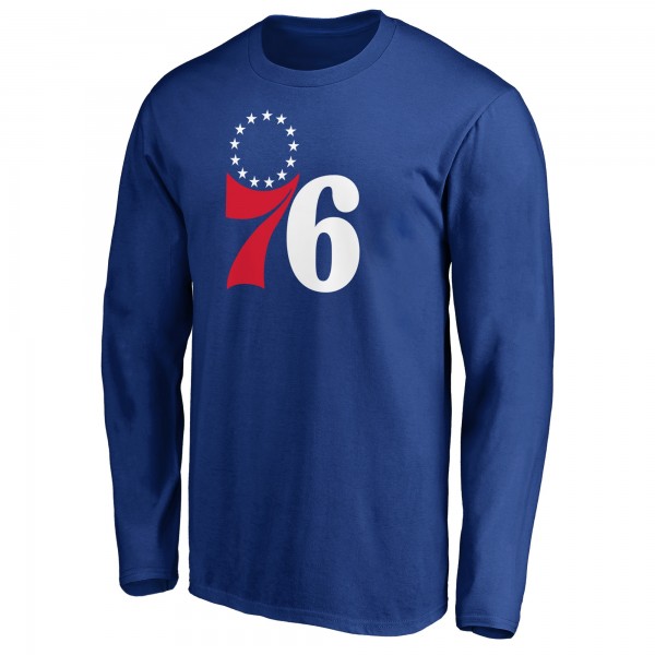 Philadelphia 76ers Royal Primary Team Logo Long Sleeve T-Shirt
