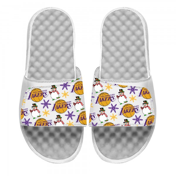 Шлепки Los Angeles Lakers ISlide Holiday Pattern - White