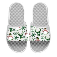 Шлепки Milwaukee Bucks ISlide Youth Holiday Pattern - White