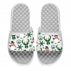 Шлепки Milwaukee Bucks ISlide Youth Holiday Pattern - White