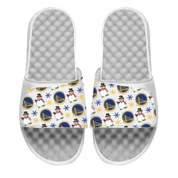 Шлепки Golden State Warriors ISlide Youth Holiday Pattern - White