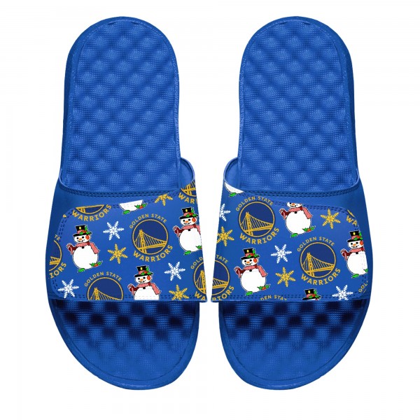 Шлепки Golden State Warriors ISlide Youth Holiday Pattern - Royal