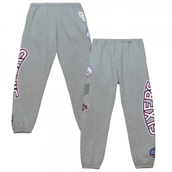 Спортивные штаны Philadelphia 76ers Mitchell & Ness Team Origins Fleece - Heather Gray