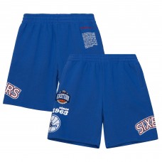 Philadelphia 76ers Mitchell & Ness Team Origins Fleece Shorts - Royal