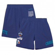 Charlotte Hornets Mitchell & Ness Team Origins Fleece Shorts - Purple
