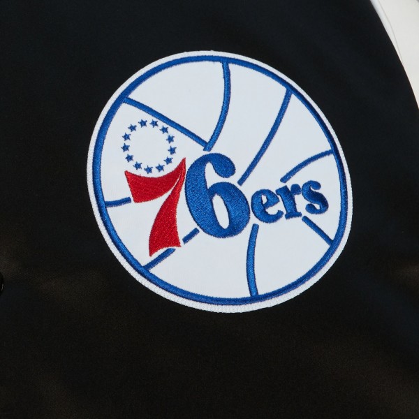 Куртка на кнопках Philadelphia 76ers Mitchell & Ness Team Origins Satin Varsity - Black