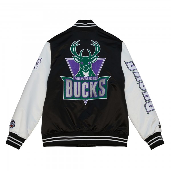Куртка на кнопках Milwaukee Bucks Mitchell & Ness Team Origins Satin Varsity - Black