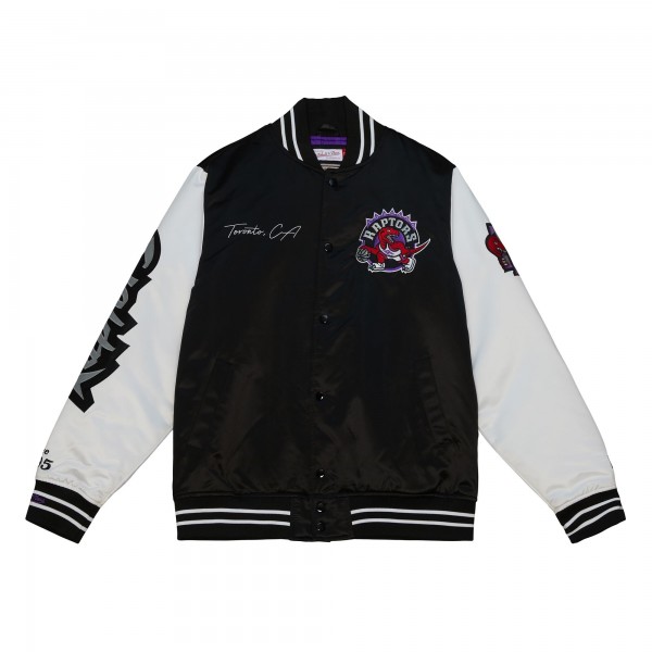 Куртка на кнопках Toronto Raptors Mitchell & Ness Team Origins Satin Varsity - Black
