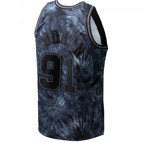 Игровая джерси Chicago Bulls Dennis Rodman Mitchell & Ness Black Hardwood Classics 1995/96 Tie-Dye