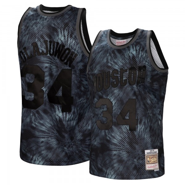 Игровая форма  Hakeem Olajuwon Houston Rockets Mitchell & Ness Hardwood Classics 1993-94 Tie-Dye Swingman - Black