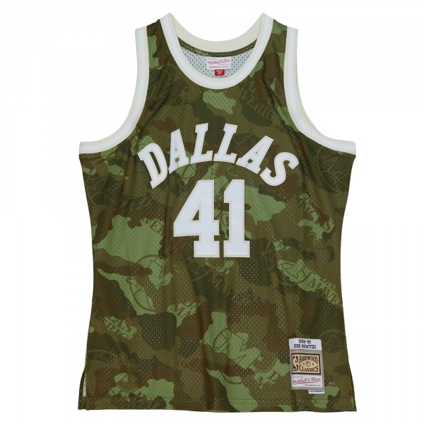 Игровая форма  Dirk Nowitzki Dallas Mavericks Mitchell & Ness Hardwood Classics 1998/99 Ghost Green Swingman - Camo