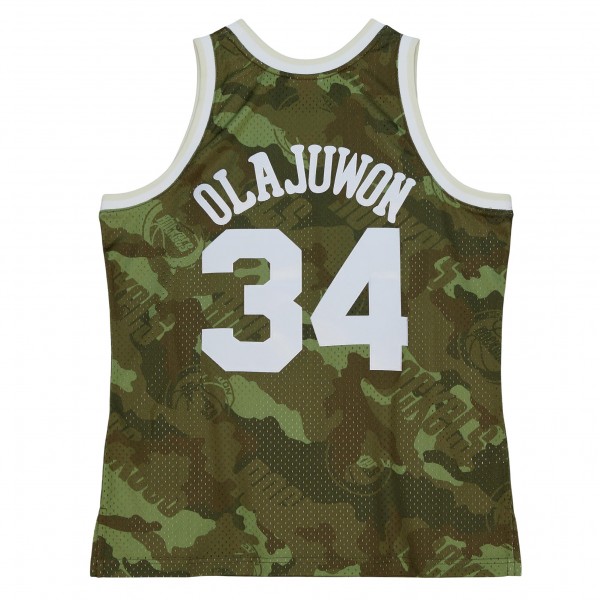 Игровая форма  Hakeem Olajuwon Houston Rockets Mitchell & Ness Hardwood Classics 1993-94 Ghost Green Swingman - Camo