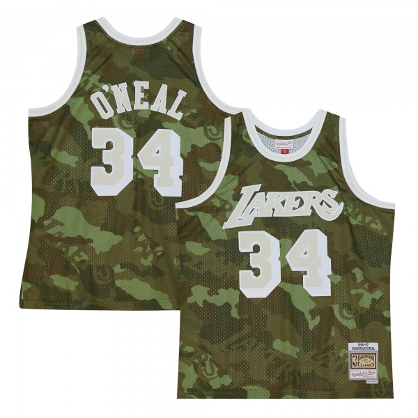 Игровая форма  Shaquille ONeal Los Angeles Lakers Mitchell & Ness Hardwood Classics 1996-97 Ghost Green Swingman - Camo