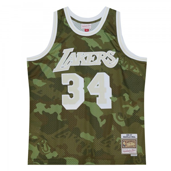 Игровая форма  Shaquille ONeal Los Angeles Lakers Mitchell & Ness Hardwood Classics 1996-97 Ghost Green Swingman - Camo