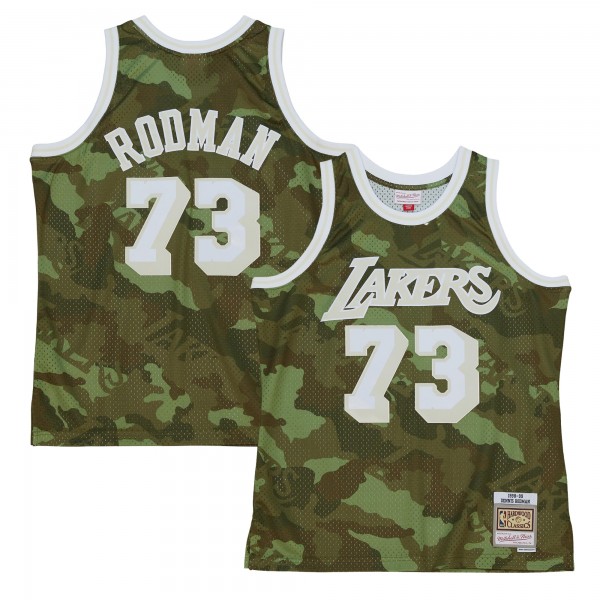 Игровая форма  Dennis Rodman Los Angeles Lakers Mitchell & Ness Hardwood Classics 1998-99 Ghost Green Swingman - Camo