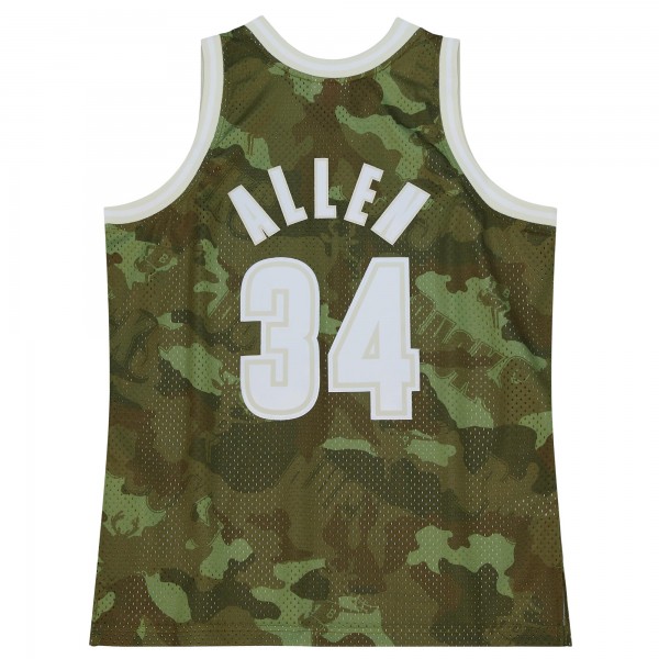 Игровая форма  Ray Allen Milwaukee Bucks Mitchell & Ness Hardwood Classics 2000-01 Ghost Green Swingman - Camo