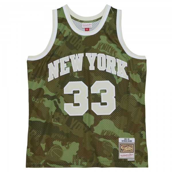 Игровая форма  Patrick Ewing New York Knicks Mitchell & Ness Hardwood Classics 1991-92 Ghost Green Swingman - Camo