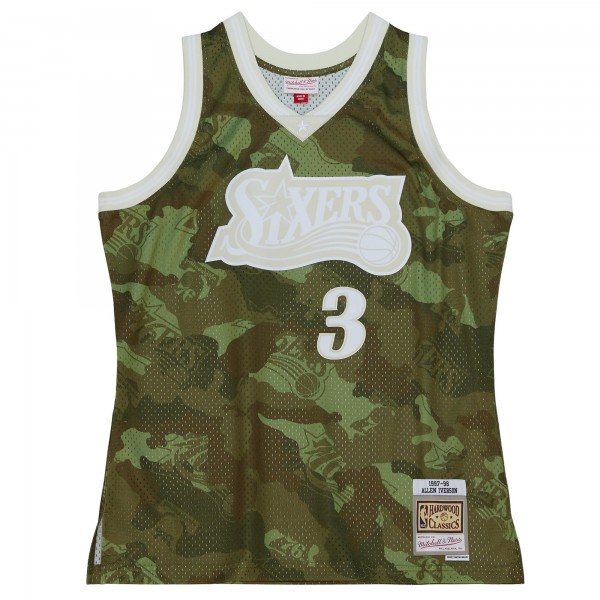 Игровая форма  Allen Iverson Philadelphia 76ers Mitchell & Ness Hardwood Classics 1997-98 Ghost Green Swingman - Camo