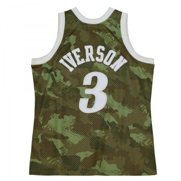 Игровая форма  Allen Iverson Philadelphia 76ers Mitchell & Ness Hardwood Classics 1997-98 Ghost Green Swingman - Camo