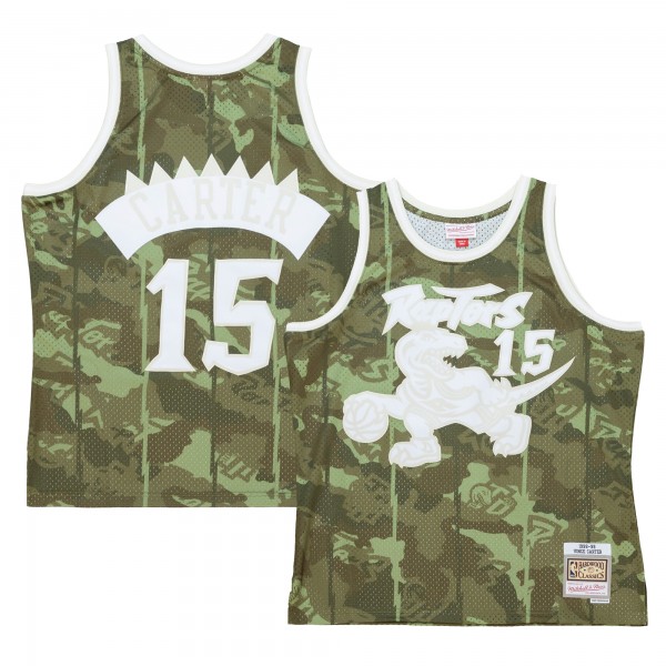 Игровая форма  Vince Carter Toronto Raptors Mitchell & Ness Hardwood Classics 1998/99 Ghost Green Swingman - Camo